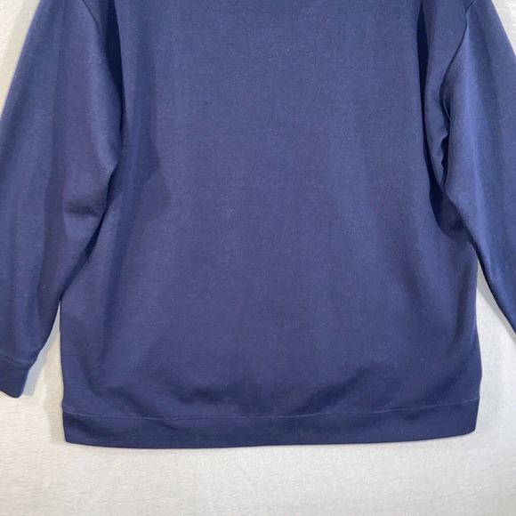 Weekends by Chicos Sweater Womens 3 Blue Long Sleeve V Neck Solid Casual Top - Picture 9 of 15